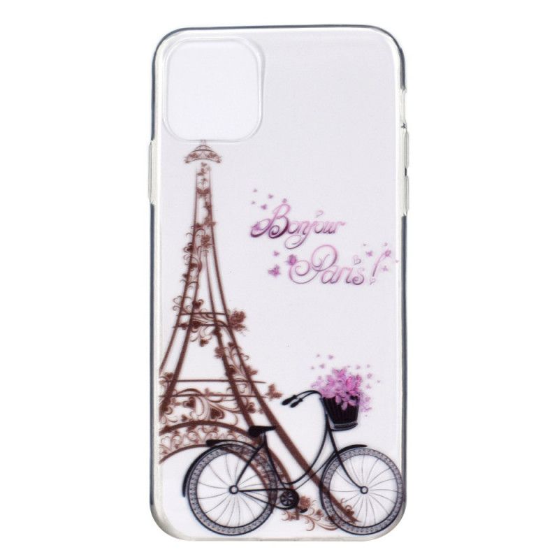 Hoesje iPhone 11 Pro Transparant Hallo Parijs