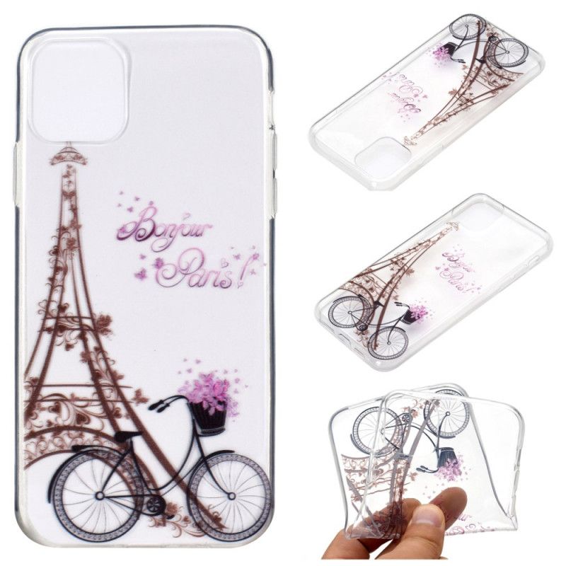 Hoesje iPhone 11 Pro Transparant Hallo Parijs