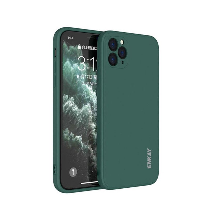 Hoesje iPhone 11 Pro Wit Zwart Enkay Vloeibare Siliconen
