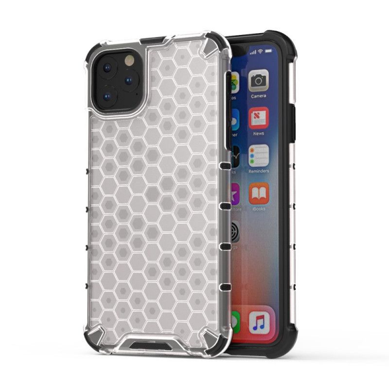 Hoesje iPhone 11 Pro Wit Zwart Honingraatstijl