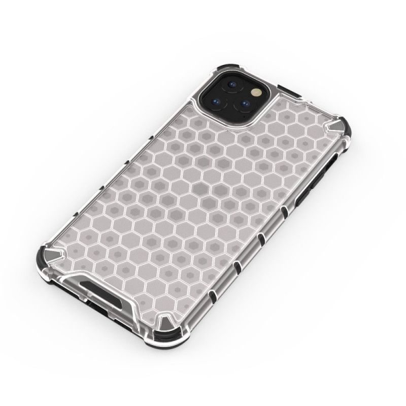 Hoesje iPhone 11 Pro Wit Zwart Honingraatstijl