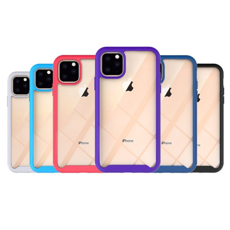 Hoesje iPhone 11 Pro Wit Zwart Hybride Flitsrandontwerp