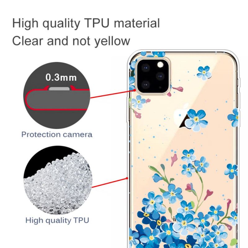 Hoesje voor iPhone 11 Pro Boeket Blauwe Bloemen