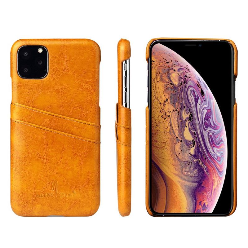 Hoesje voor iPhone 11 Pro Geel Rood Fierre Shann-Kaarthouder