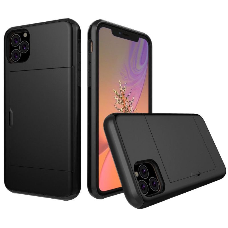 Hoesje voor iPhone 11 Pro Groen Zwart Stijve Flitsende Kaarthouder