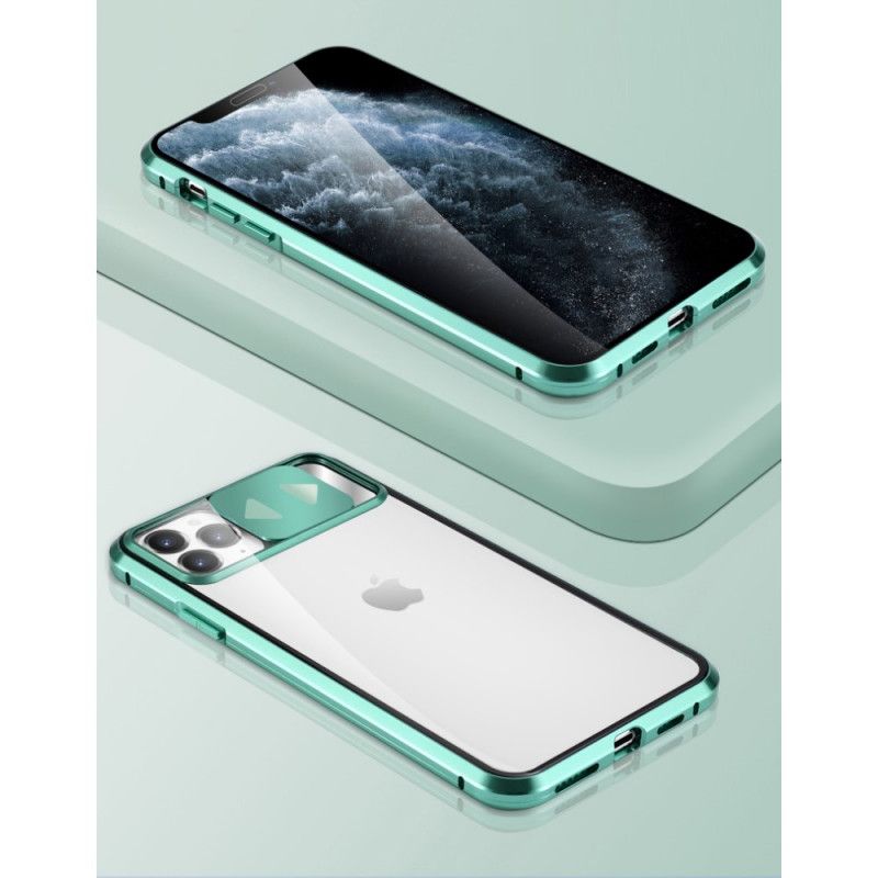 Hoesje voor iPhone 11 Pro Rood Zwart Gehard Spiegelglas En Lenskap
