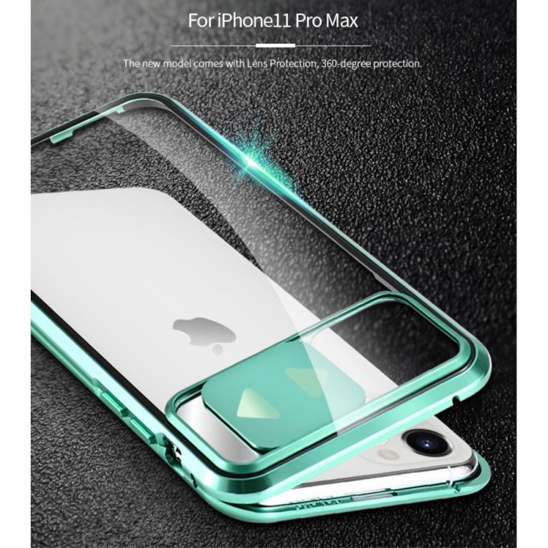 Hoesje voor iPhone 11 Pro Rood Zwart Gehard Spiegelglas En Lenskap