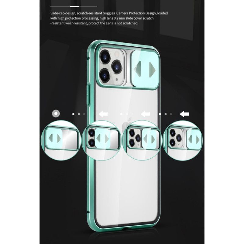 Hoesje voor iPhone 11 Pro Rood Zwart Gehard Spiegelglas En Lenskap