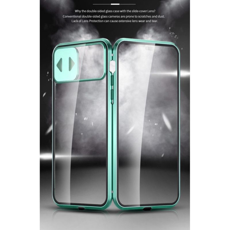 Hoesje voor iPhone 11 Pro Rood Zwart Gehard Spiegelglas En Lenskap