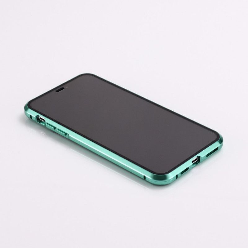 Hoesje voor iPhone 11 Pro Rood Zwart Gehard Spiegelglas En Lenskap