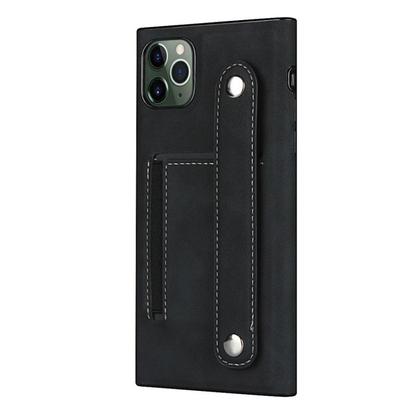 Hoesje voor iPhone 11 Pro Rood Zwart Kaarthouder En Riem