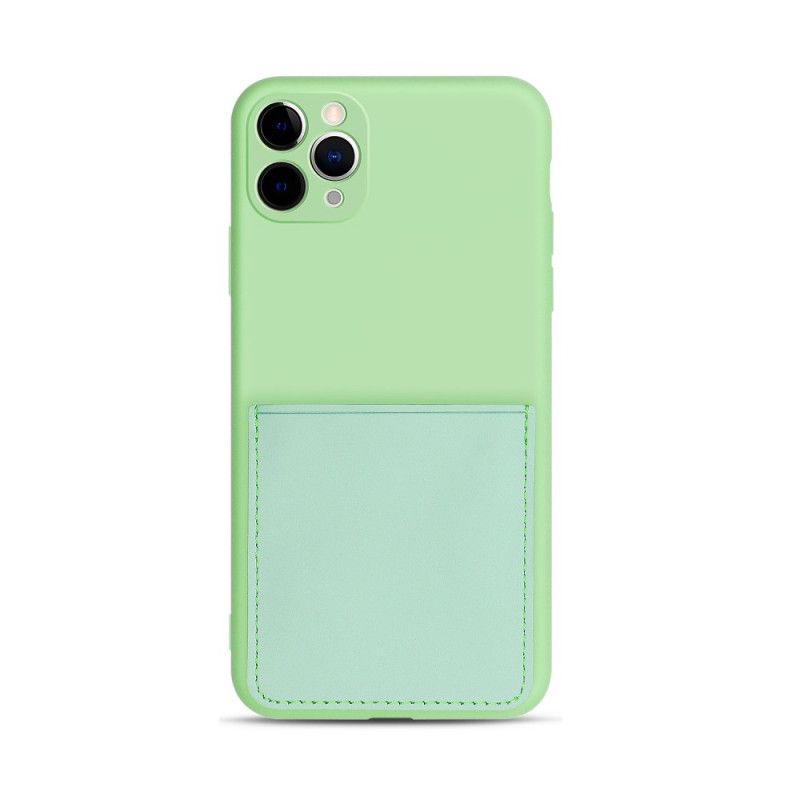 Hoesje voor iPhone 11 Pro Rood Zwart Kaarthouder Van Siliconen En Kunstleer