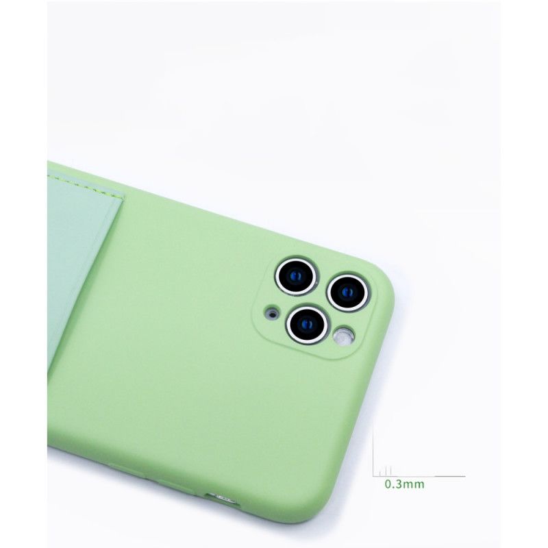 Hoesje voor iPhone 11 Pro Rood Zwart Kaarthouder Van Siliconen En Kunstleer
