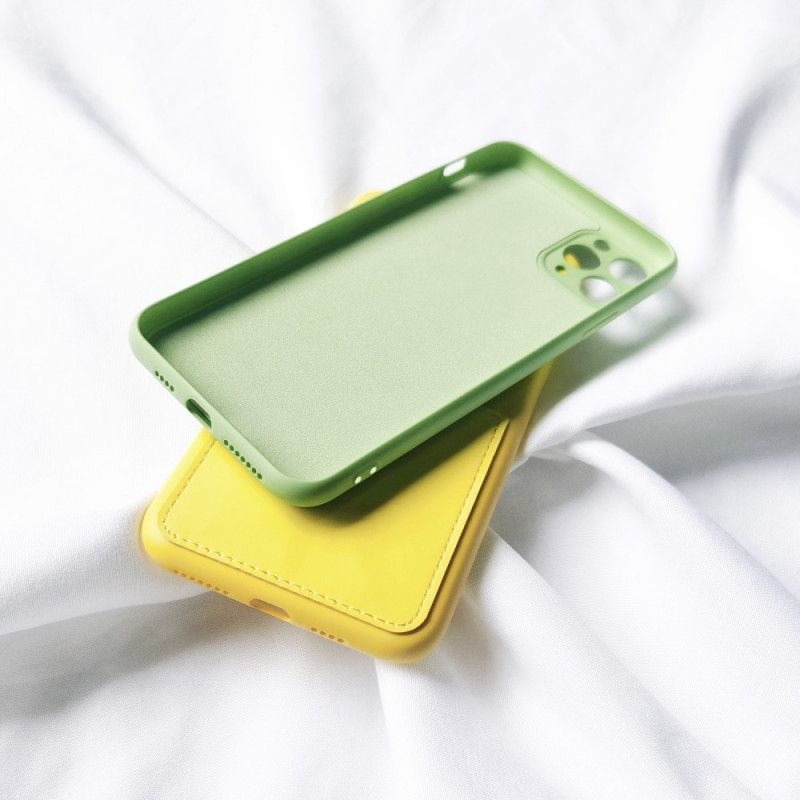 Hoesje voor iPhone 11 Pro Rood Zwart Kaarthouder Van Siliconen En Kunstleer