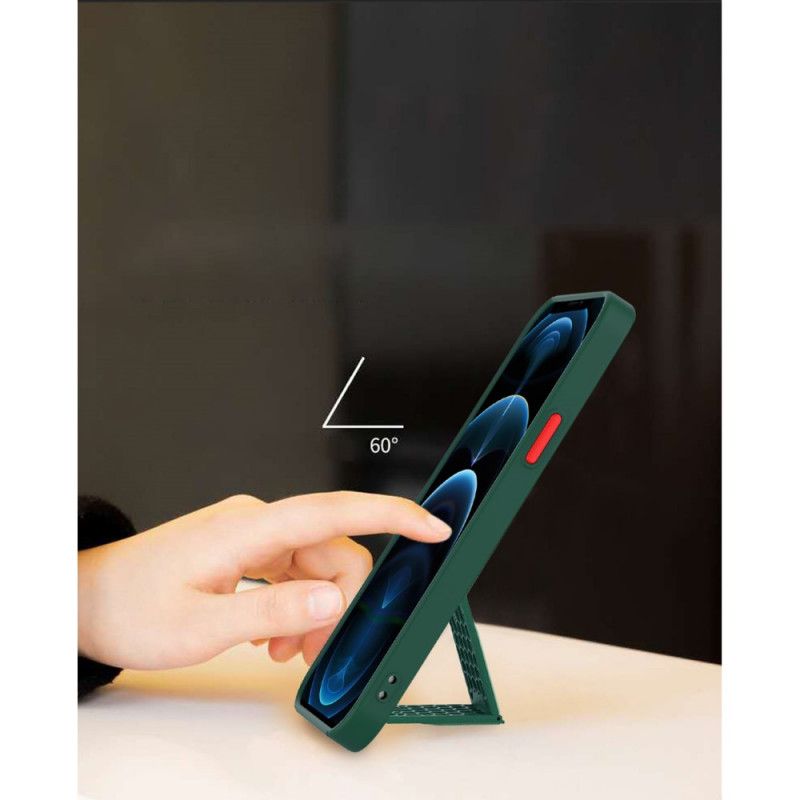 Hoesje voor iPhone 11 Pro Rood Zwart Verticale En Horizontale Verwijderbare Steun