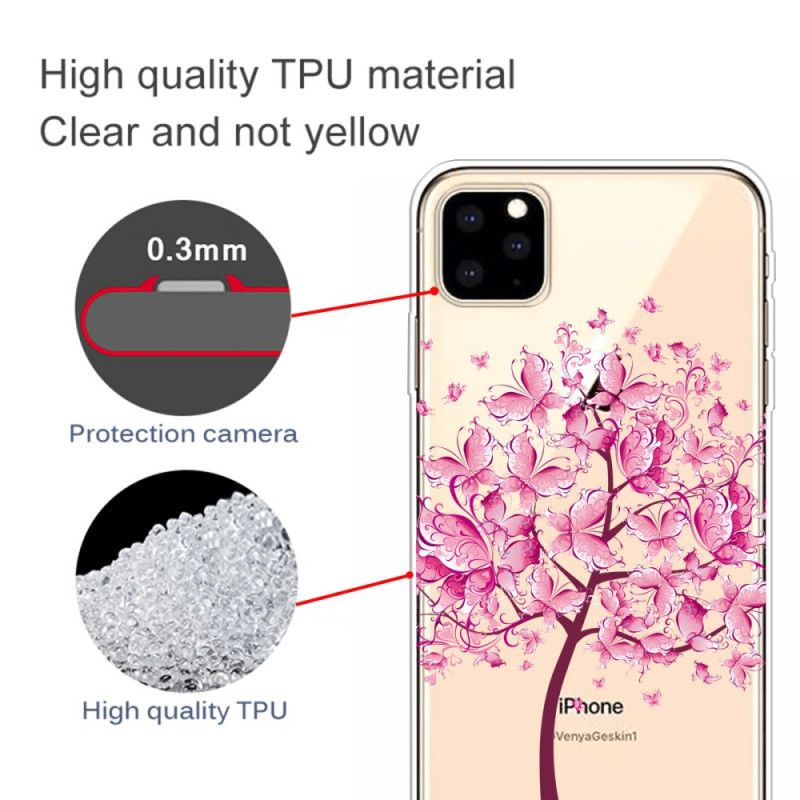 Hoesje voor iPhone 11 Pro Roze Boomtop
