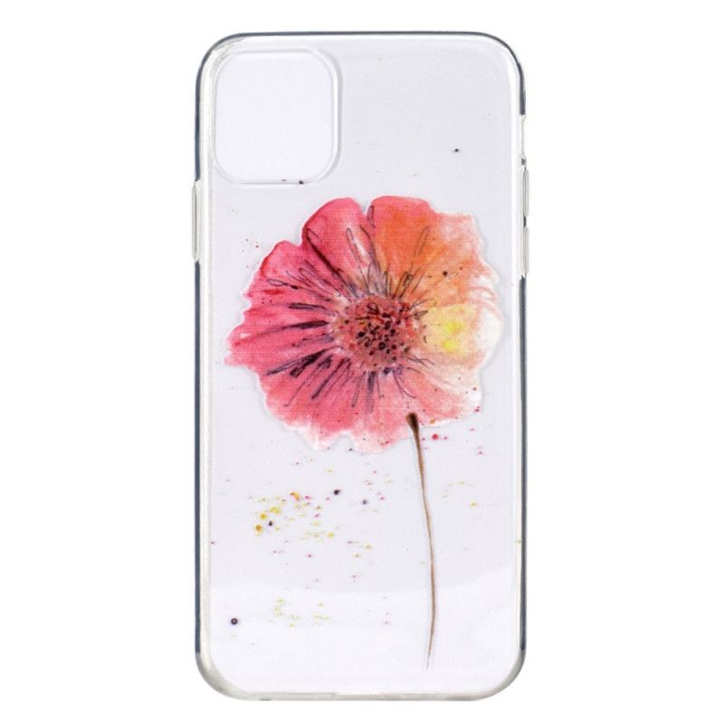 Hoesje voor iPhone 11 Pro Transparante Aquarel Klaproos