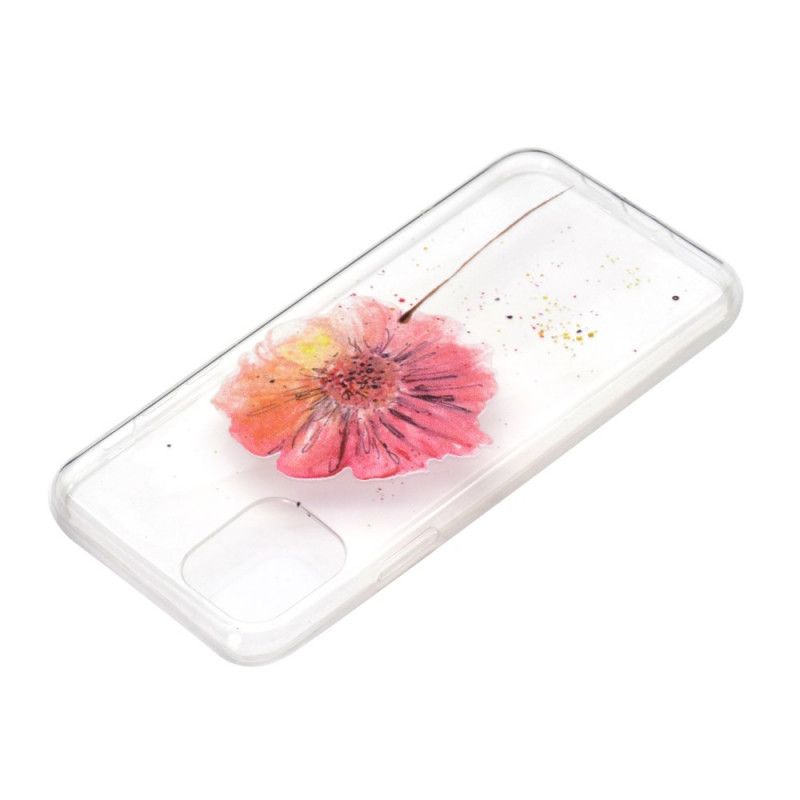 Hoesje voor iPhone 11 Pro Transparante Aquarel Klaproos