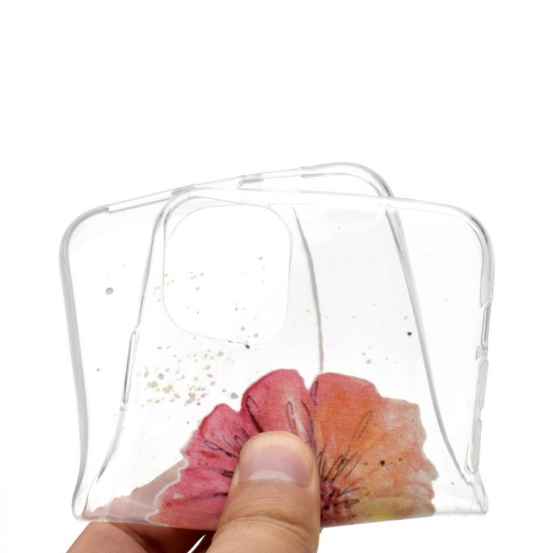 Hoesje voor iPhone 11 Pro Transparante Aquarel Klaproos