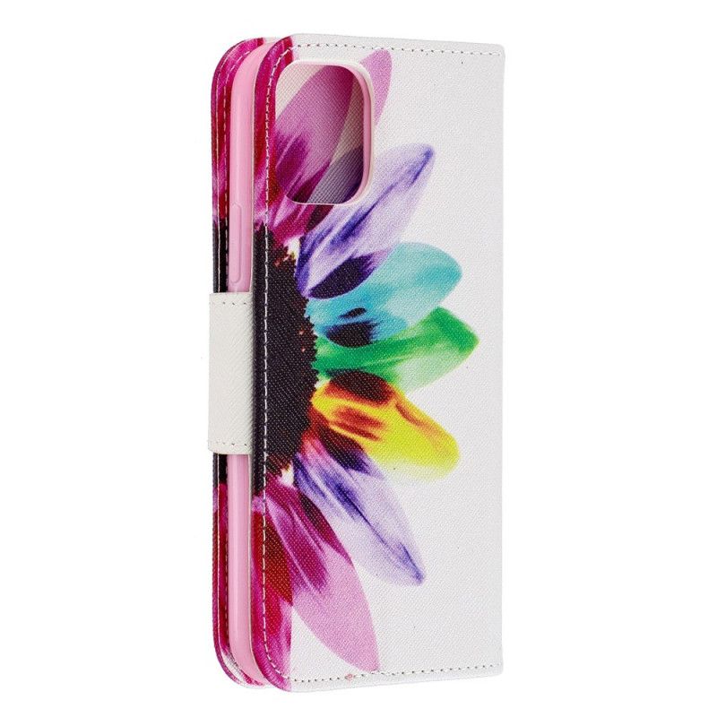 Leren Hoesje iPhone 11 Pro Aquarelbloem