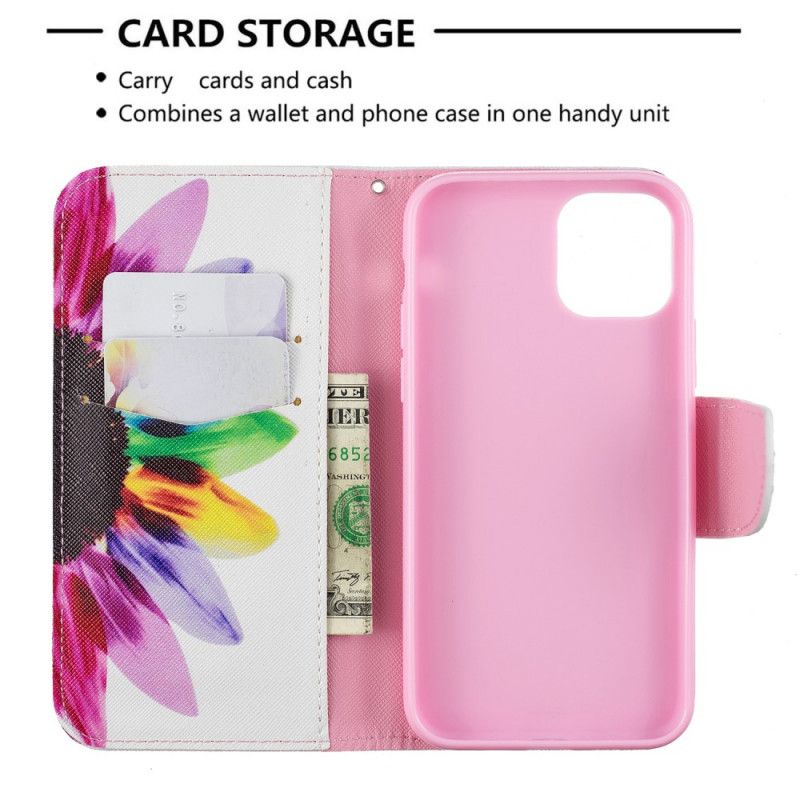 Leren Hoesje iPhone 11 Pro Aquarelbloem