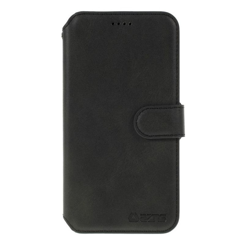 Leren Hoesje iPhone 11 Pro Grijs Zwart Leereffect Azns