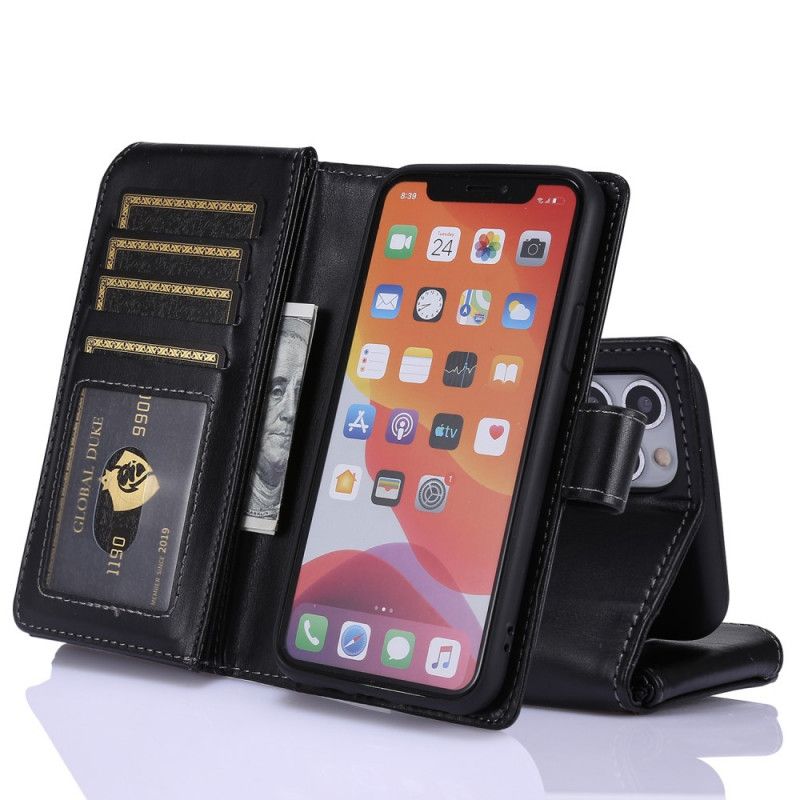 Leren Hoesje iPhone 11 Pro Groen Zwart Multifunctioneel Bedrijf