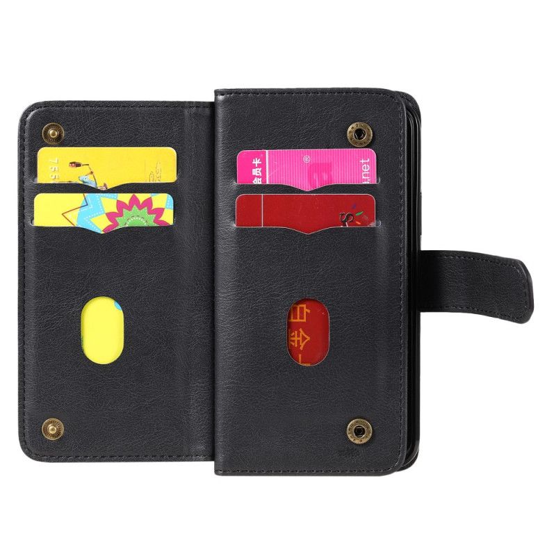 Leren Hoesje iPhone 11 Pro Groen Zwart Telefoonhoesje Multifunctionele 10 Kaarthouders