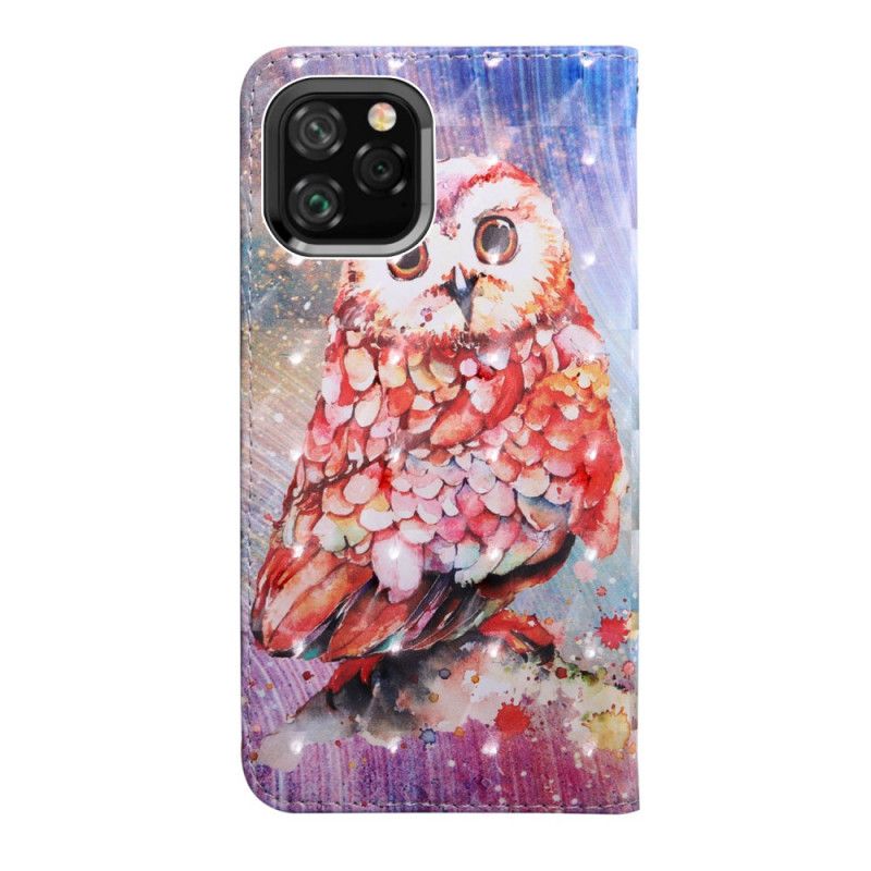Leren Hoesje iPhone 11 Pro Telefoonhoesje Ontkiem De Uil