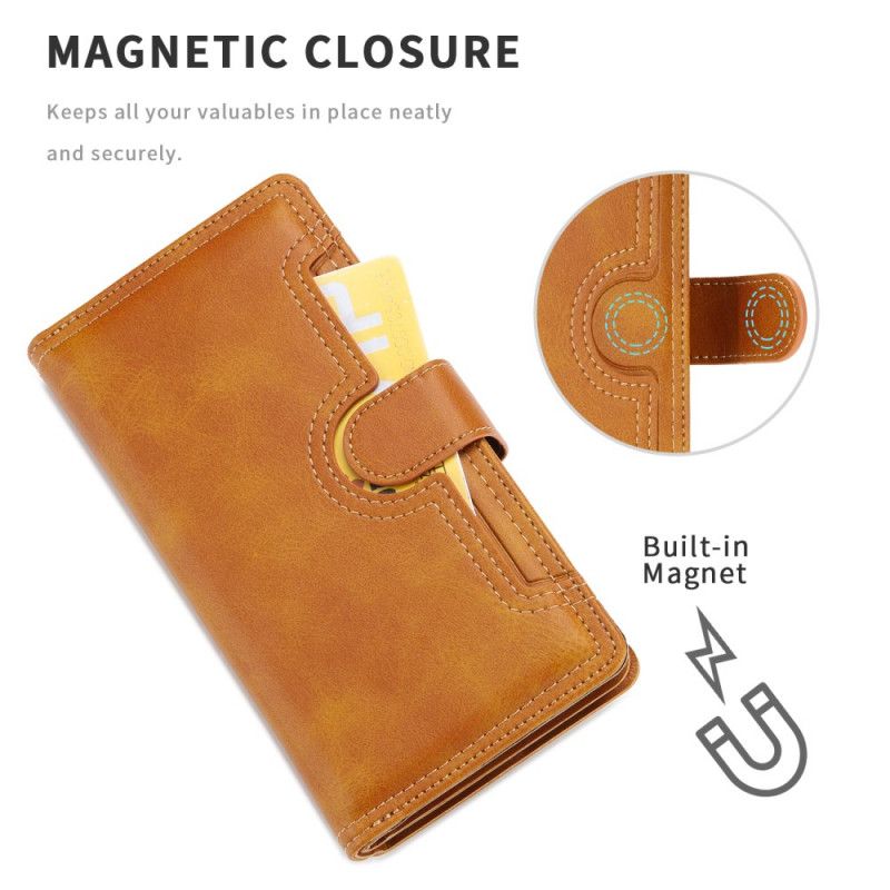 Leren Hoesje voor iPhone 11 Pro Bruin Zwart Multifunctioneel Splitleer