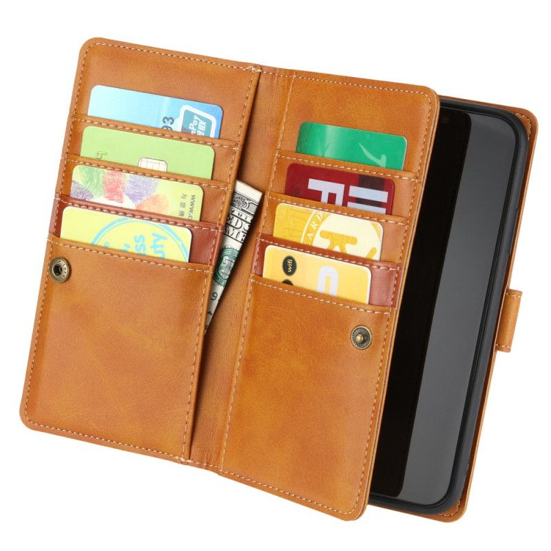 Leren Hoesje voor iPhone 11 Pro Bruin Zwart Multifunctioneel Splitleer