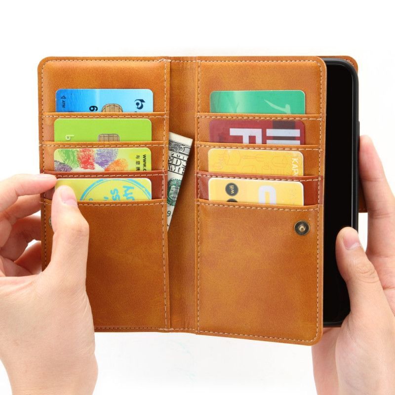 Leren Hoesje voor iPhone 11 Pro Bruin Zwart Multifunctioneel Splitleer
