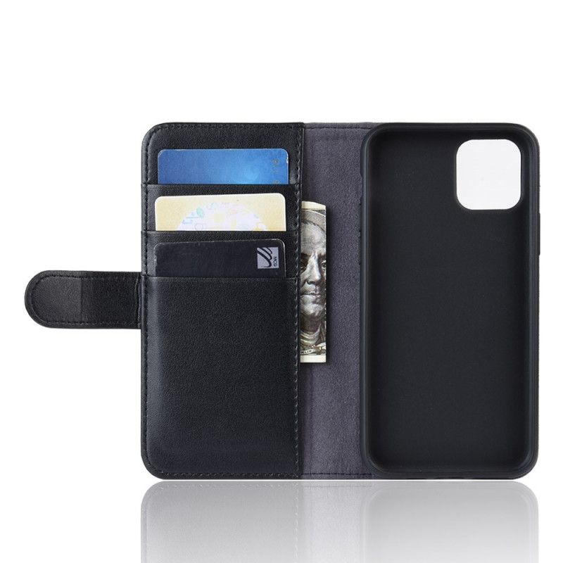Leren Hoesje voor iPhone 11 Pro Bruin Zwart Splitleer