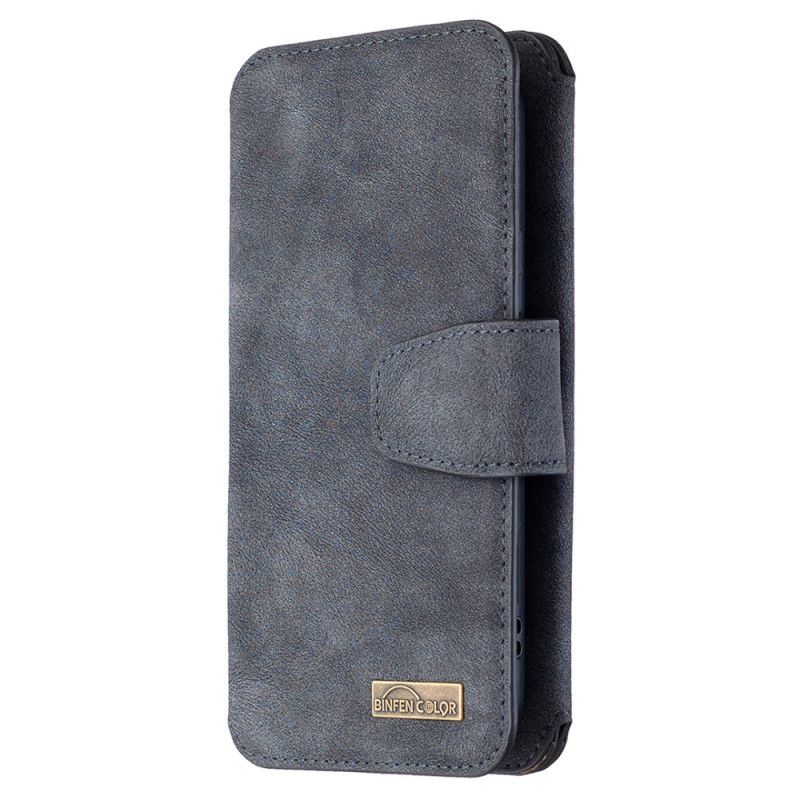 Leren Hoesje voor iPhone 11 Pro Grijs Zwart Binfen Kleur Afneembare Schaal