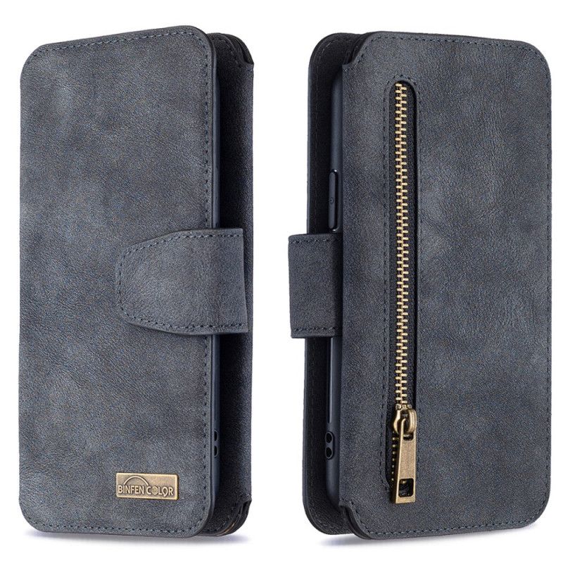 Leren Hoesje voor iPhone 11 Pro Grijs Zwart Binfen Kleur Afneembare Schaal