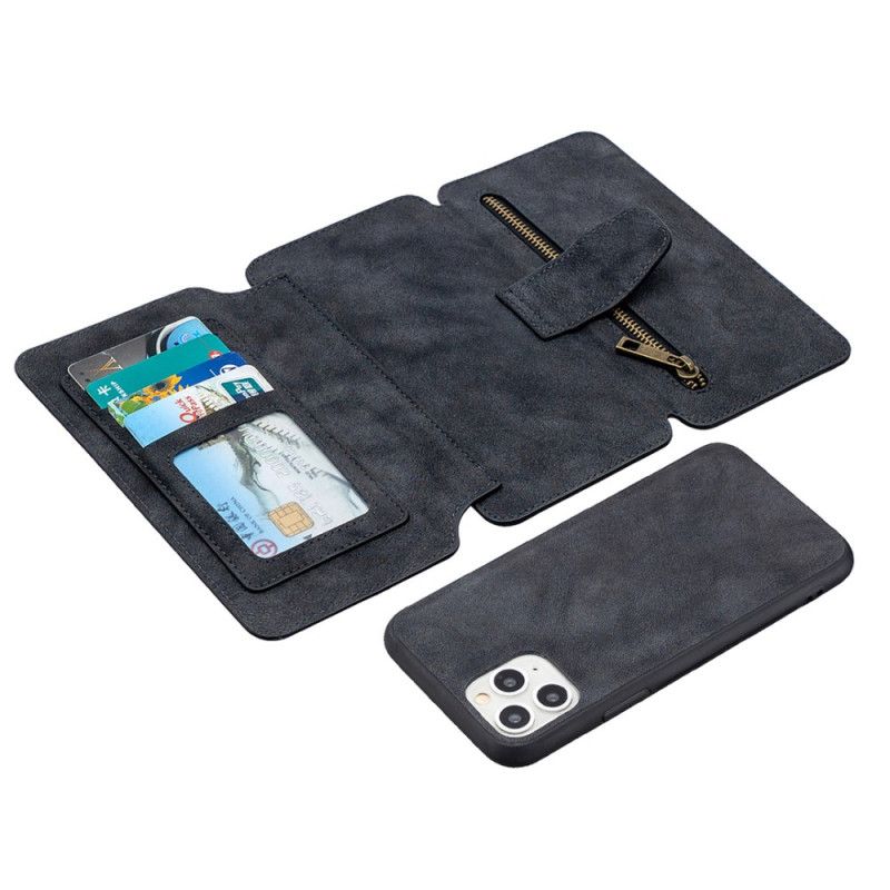 Leren Hoesje voor iPhone 11 Pro Grijs Zwart Binfen Kleur Afneembare Schaal