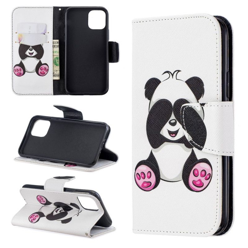 Leren Hoesje voor iPhone 11 Pro Leuke Panda