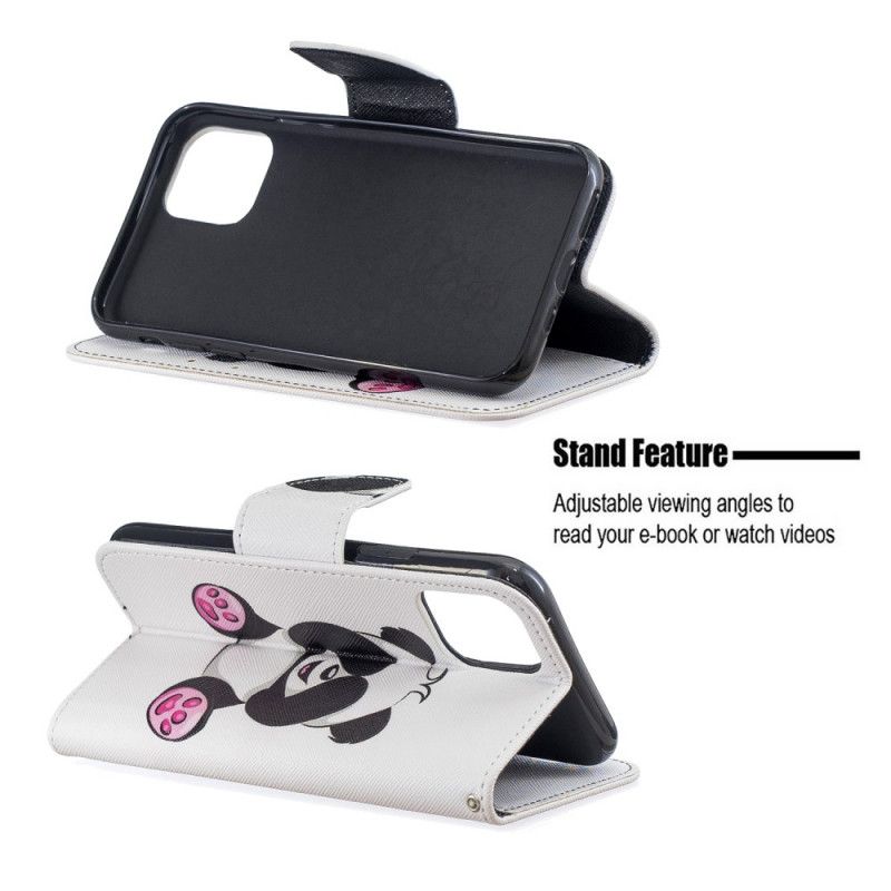 Leren Hoesje voor iPhone 11 Pro Leuke Panda