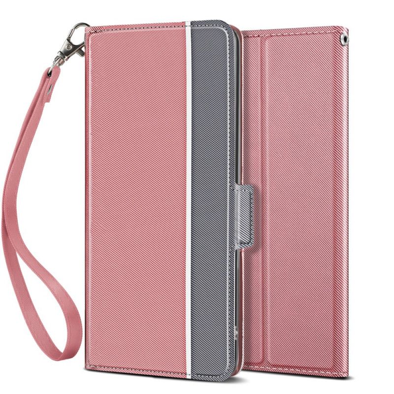 Leren Hoesje voor iPhone 11 Pro Marineblauw Zwart Verticaal Tweekleurig Kunstleer