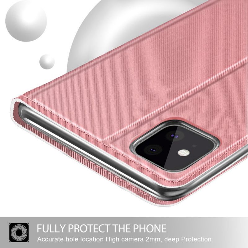Leren Hoesje voor iPhone 11 Pro Marineblauw Zwart Verticaal Tweekleurig Kunstleer