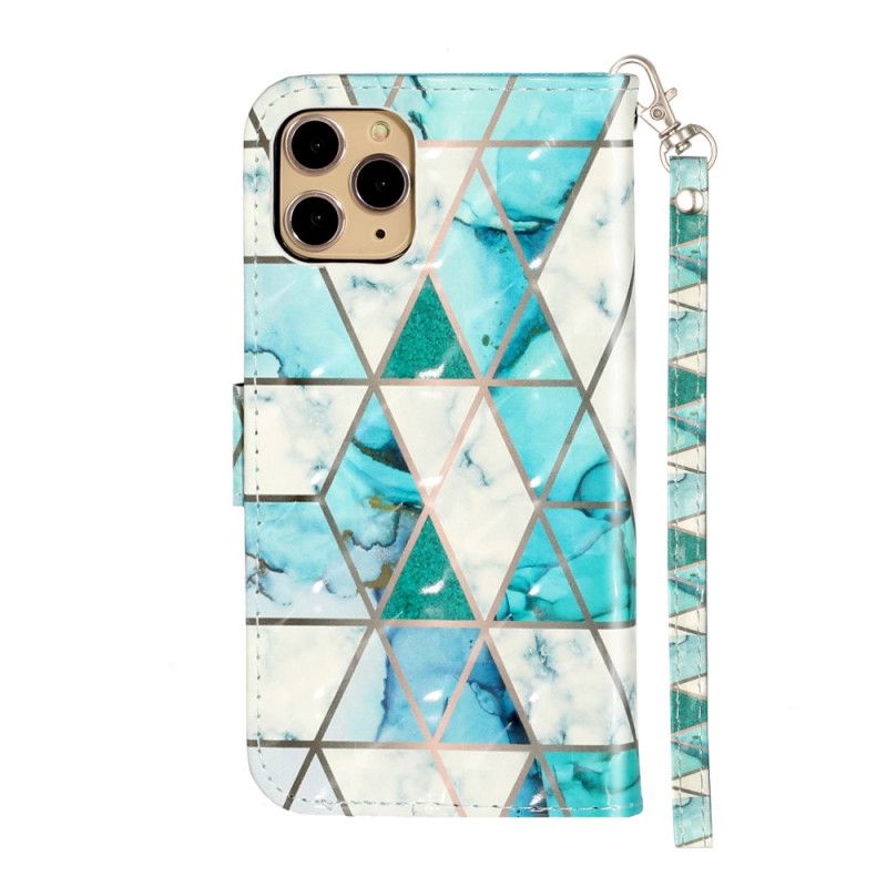 Leren Hoesje voor iPhone 11 Pro Marmeren Lichtspots Met Strip