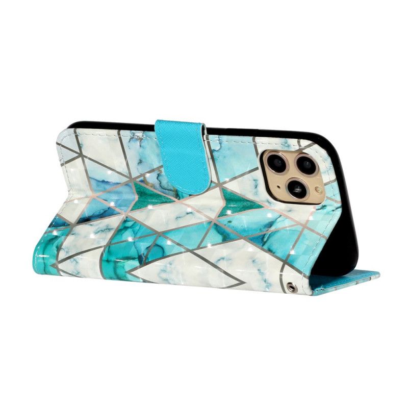 Leren Hoesje voor iPhone 11 Pro Marmeren Lichtspots Met Strip