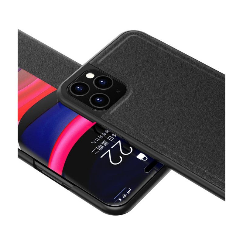 Zichtomslag iPhone 11 Pro Rood Zwart Leereffect Met Textuur