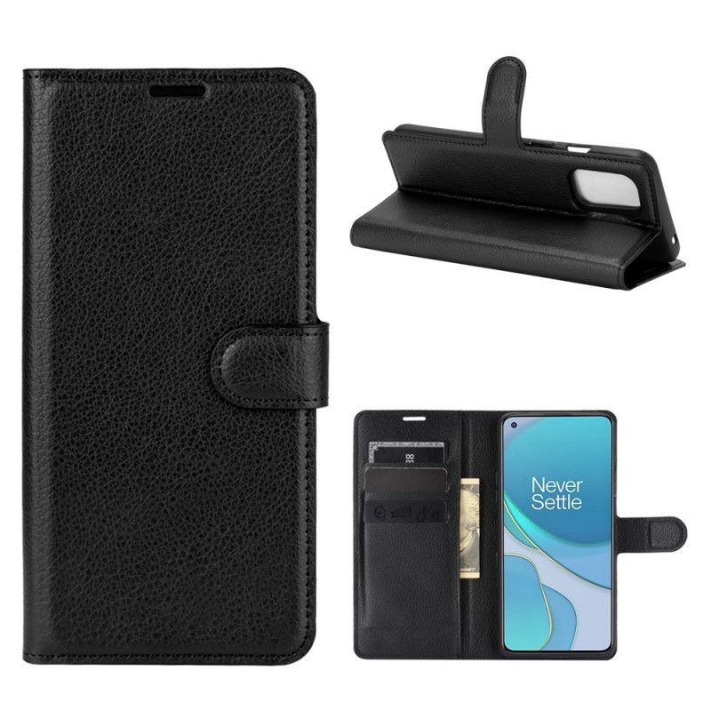 Cover Folio-hoesje OnePlus 8T Wit Zwart Telefoonhoesje Klassiek