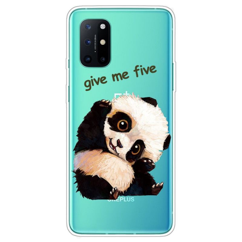 Cover Hoesje OnePlus 8T Telefoonhoesje Doorzichtige Panda Geef Me Er Vijf