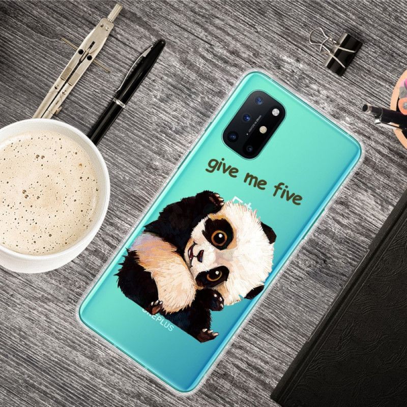 Cover Hoesje OnePlus 8T Telefoonhoesje Doorzichtige Panda Geef Me Er Vijf