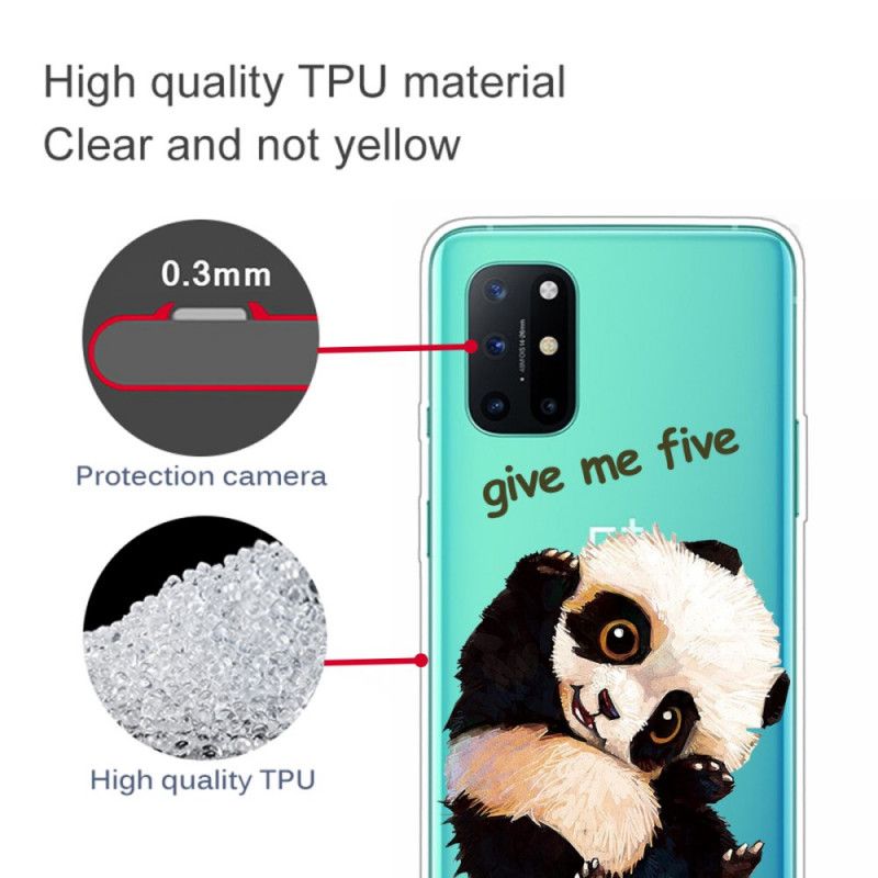 Cover Hoesje OnePlus 8T Telefoonhoesje Doorzichtige Panda Geef Me Er Vijf