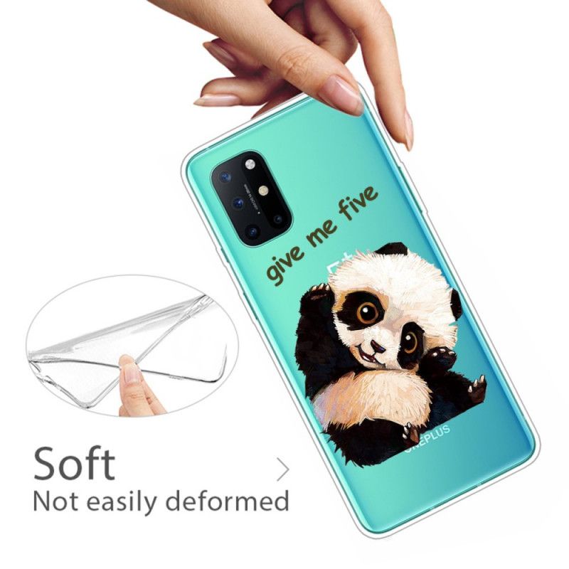 Cover Hoesje OnePlus 8T Telefoonhoesje Doorzichtige Panda Geef Me Er Vijf