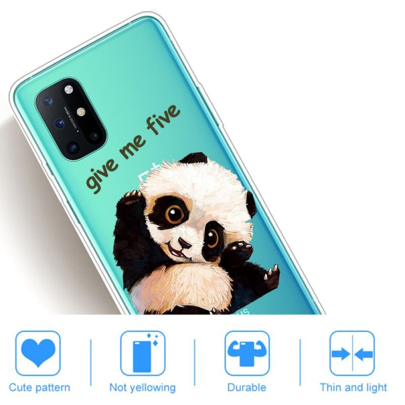 Cover Hoesje OnePlus 8T Telefoonhoesje Doorzichtige Panda Geef Me Er Vijf