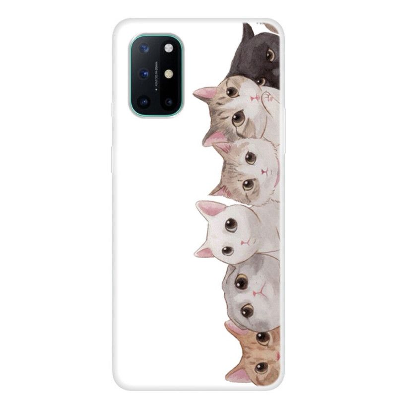 Cover Hoesje OnePlus 8T Telefoonhoesje Luisterende Katten